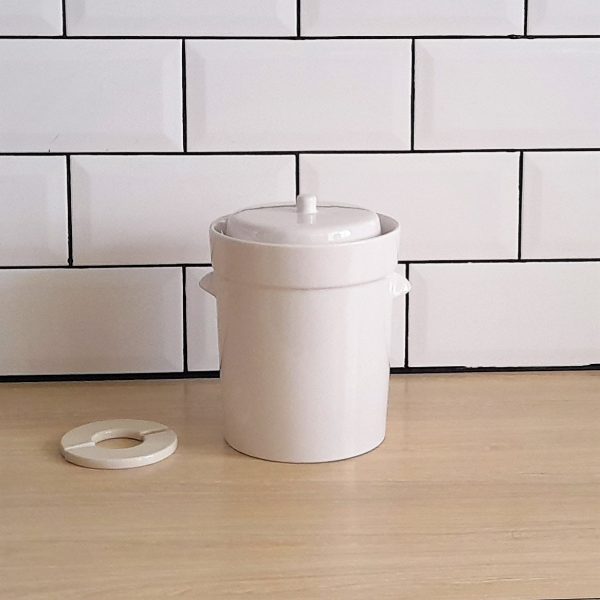 Fermentation Crock Mini Ceramic WHITE - Image 7